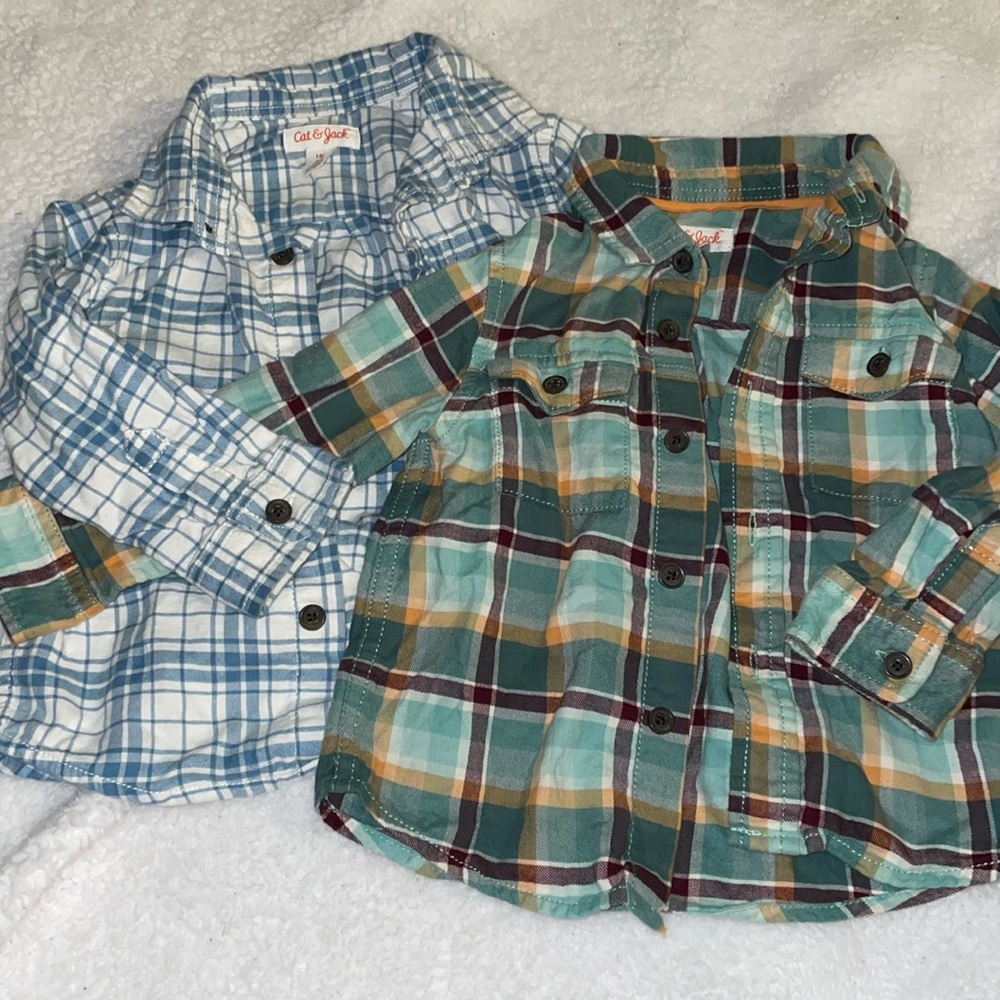 Bundle of 2 Cat &Jack plaid shirts